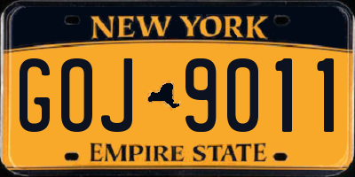 NY license plate GOJ9011