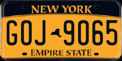 NY license plate GOJ9065