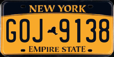 NY license plate GOJ9138