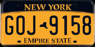 NY license plate GOJ9158
