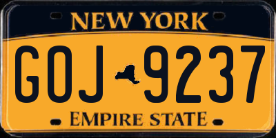NY license plate GOJ9237