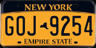 NY license plate GOJ9254