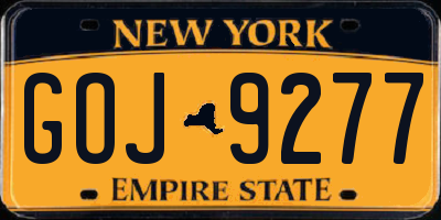 NY license plate GOJ9277