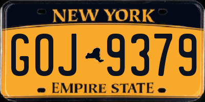 NY license plate GOJ9379