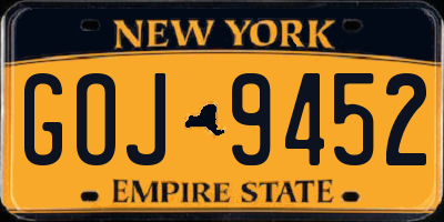 NY license plate GOJ9452
