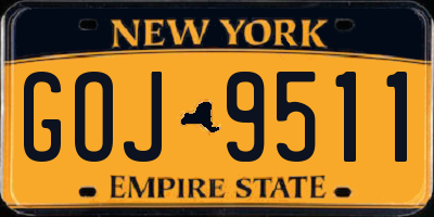 NY license plate GOJ9511