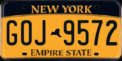 NY license plate GOJ9572