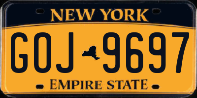 NY license plate GOJ9697