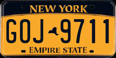 NY license plate GOJ9711