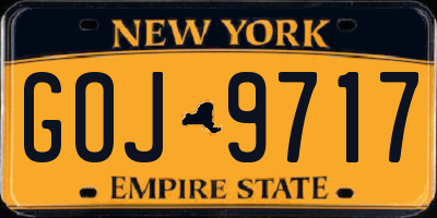 NY license plate GOJ9717
