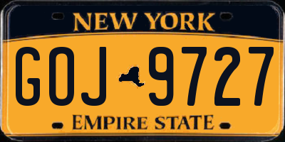 NY license plate GOJ9727