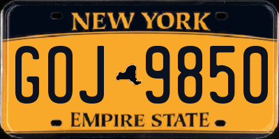 NY license plate GOJ9850