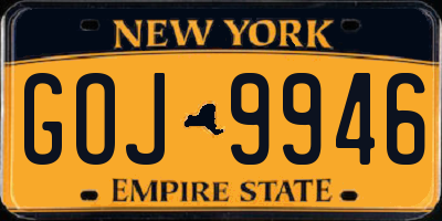 NY license plate GOJ9946