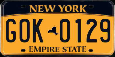 NY license plate GOK0129
