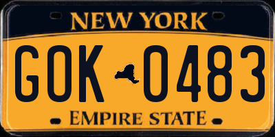 NY license plate GOK0483