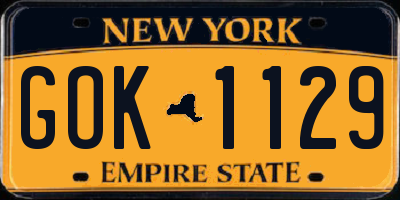 NY license plate GOK1129