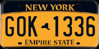 NY license plate GOK1336