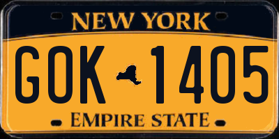 NY license plate GOK1405