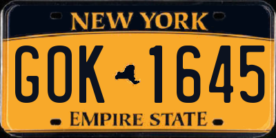 NY license plate GOK1645