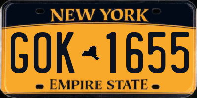 NY license plate GOK1655