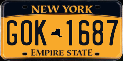NY license plate GOK1687