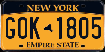 NY license plate GOK1805
