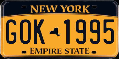 NY license plate GOK1995
