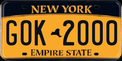 NY license plate GOK2000