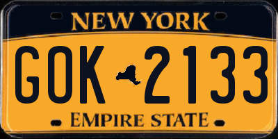 NY license plate GOK2133