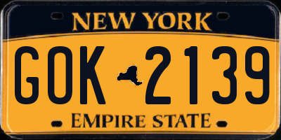 NY license plate GOK2139