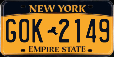 NY license plate GOK2149