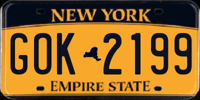 NY license plate GOK2199