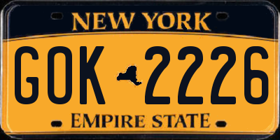 NY license plate GOK2226
