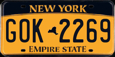 NY license plate GOK2269