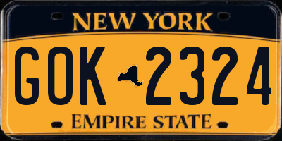 NY license plate GOK2324