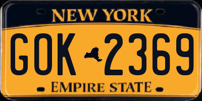 NY license plate GOK2369