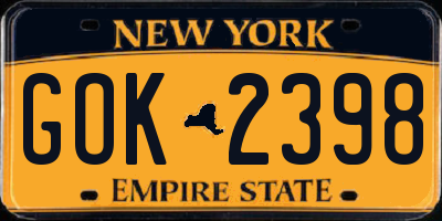 NY license plate GOK2398