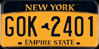 NY license plate GOK2401