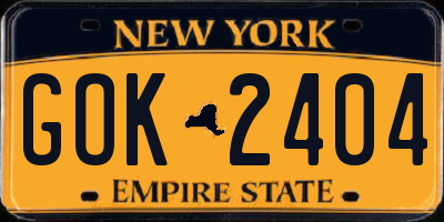 NY license plate GOK2404