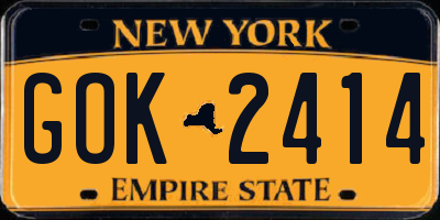 NY license plate GOK2414