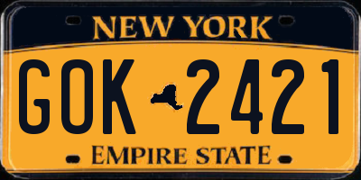 NY license plate GOK2421