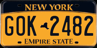 NY license plate GOK2482
