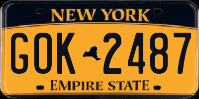 NY license plate GOK2487
