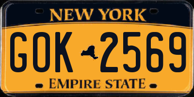 NY license plate GOK2569