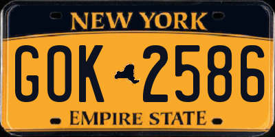 NY license plate GOK2586