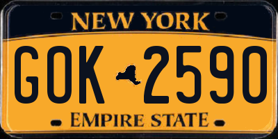 NY license plate GOK2590