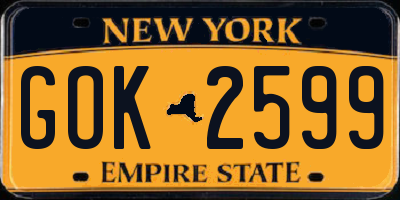 NY license plate GOK2599