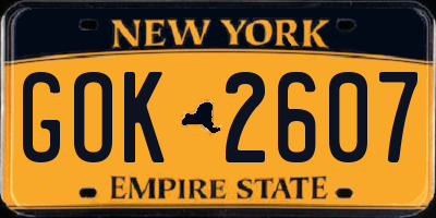 NY license plate GOK2607