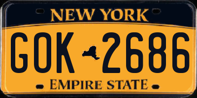 NY license plate GOK2686