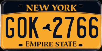 NY license plate GOK2766